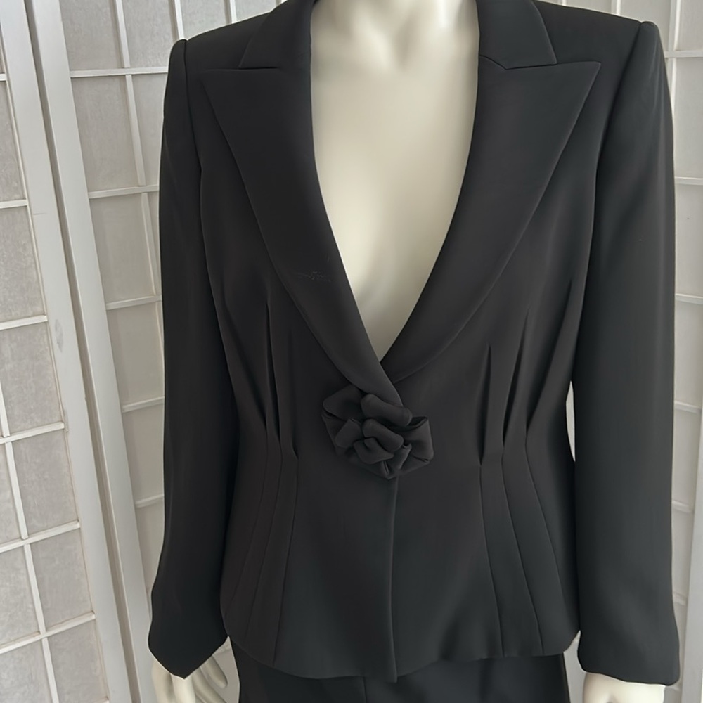 Armani Suit  Elegant Black Blazer and Skirt Set
